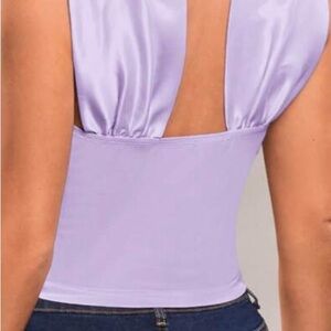 SHEIN Lavender Satin Bodysuit